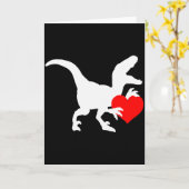 Raptor Love Valentines Day Gift Dino Raptor Heart  カード (黄色い花)