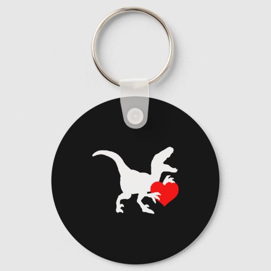 Raptor Love Valentines Day Gift Dino Raptor Heart  キーホルダー (正面)