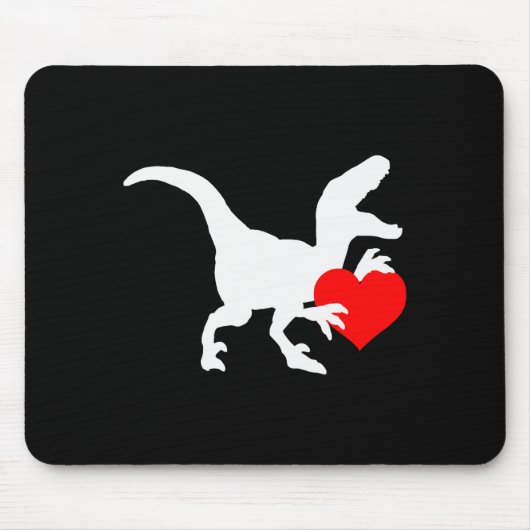 Raptor Love Valentines Day Gift Dino Raptor Heart  マウスパッド (正面)