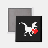 Raptor Love Valentines Day Gift Dino Raptor Heart  マグネット (正面/裏面)