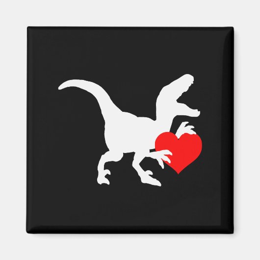 Raptor Love Valentines Day Gift Dino Raptor Heart  マグネット (正面)