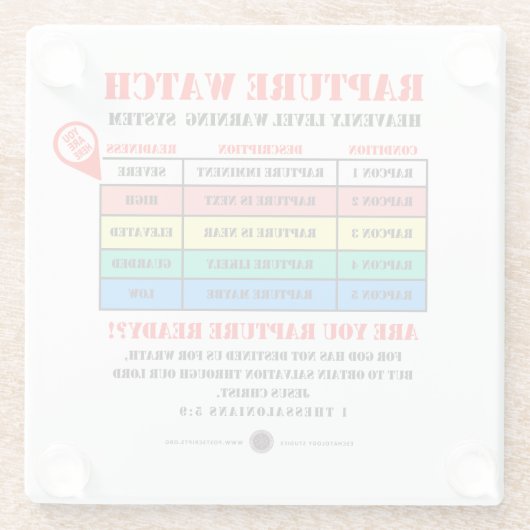 Rapture Alert Levels ガラスコースター (裏面)