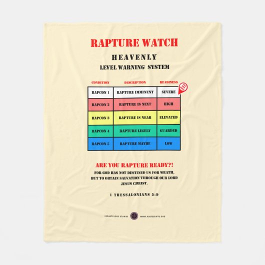 Rapture Alert Levels フリースブランケット (正面)