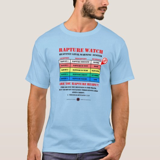 Rapture Alert Levels Tシャツ (正面)