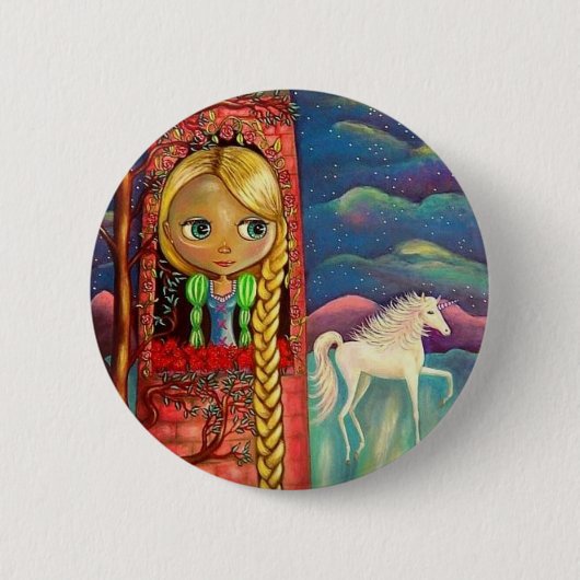 Rapunzelおよびユニコーンボタン 缶バッジ (正面)