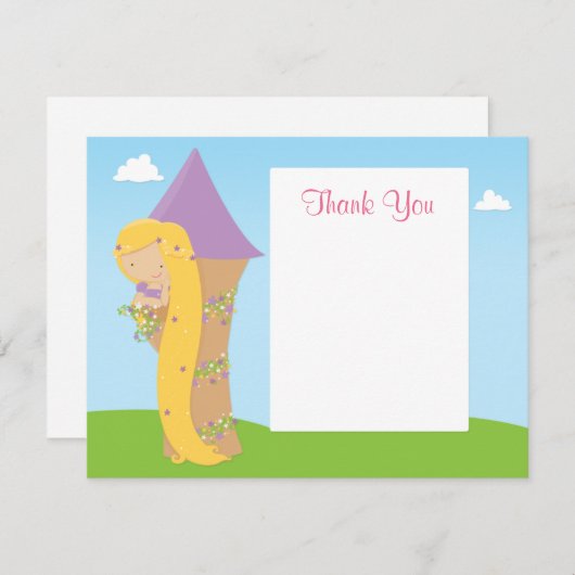 Rapunzelの誕生日のサンキューカード ノートカード (正面/裏面)