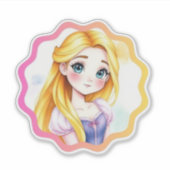 Rapunzel Dreams Custom-Cut Vinyl Sticker シール (正面)