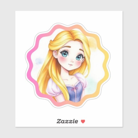 Rapunzel Dreams Custom-Cut Vinyl Sticker シール (シート)