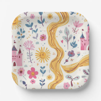 Rapunzel Inspired Party Plates ペーパープレート