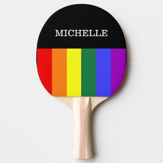 Raquete de Ping-Pong Orgulho Gay Rainbow 卓球ラケット (正面)