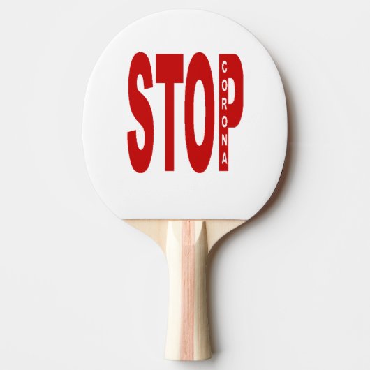 Raquette de  ping-pong Caoutchouc  STOP  CORONA 卓球ラケット (正面)