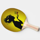 Raquette De Ping Pong La femme papillons jaunes 卓球ラケット (横)