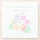 Rare 6-Petal Hibiscus-Colorful Hawaiian Good Luck ガラスコースター (裏面)