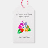 Rare 6-Petal Hibiscus-Colorful Hawaiian Good Luck ギフトタグ (正面)