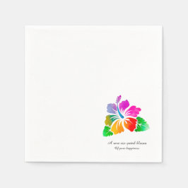 Rare 6-Petal Hibiscus-Colorful Hawaiian Good Luck スタンダードカクテルナプキン