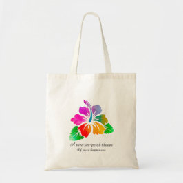 Rare 6-Petal Hibiscus-Colorful Hawaiian Good Luck トートバッグ