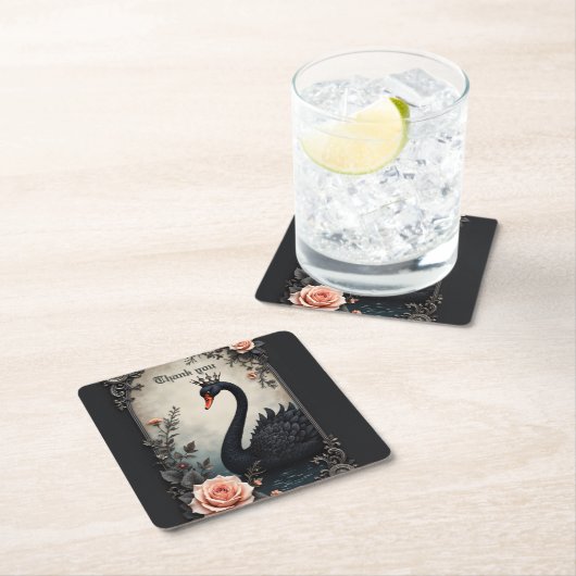 Rare as a black swan, timeless as true love.  スクエアペーパーコースター (インサイチュ)