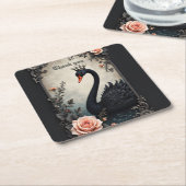 Rare as a black swan, timeless as true love.  スクエアペーパーコースター (アングル)