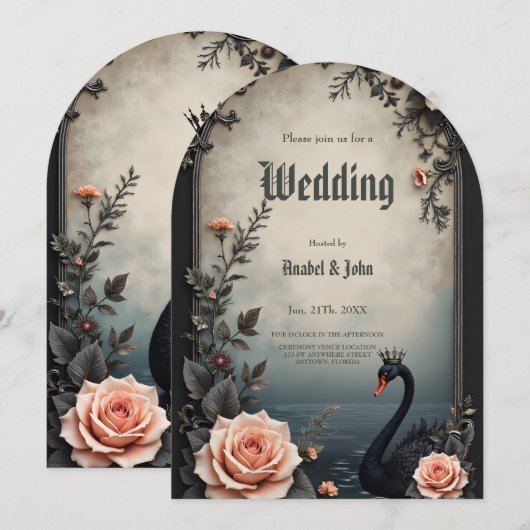 Rare as a black swan, timeless as true love.  招待状 (正面/裏面)