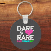 Rare Disease Awareness Shirt - Dare To Rare Diseas キーホルダー (正面)