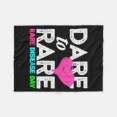 Rare Disease Awareness Shirt - Dare To Rare Diseas フリースブランケット (正面(横))