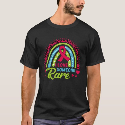 Rare Disease Awareness Zebra Ribbon I Love Someone Tシャツ (正面)