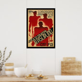 Rare Spanish Civil War Propaganda - Discipline ポスター (キッチン)