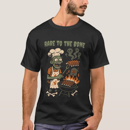 Rare to the Bone – Zombie BBQ Pitmaster Skeleton Tシャツ (正面)