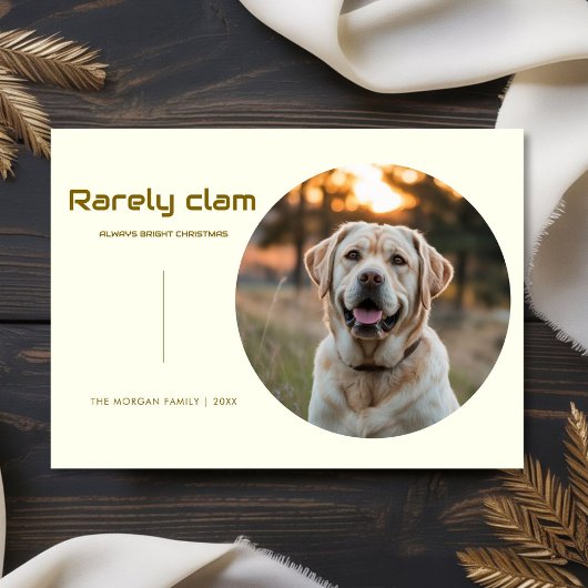 Rarely Christmas Sitting Dog Photo | Minimal card シーズンカード