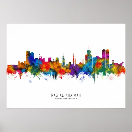 Ras Al-Khaimah UAE Skyline ポスター (正面)