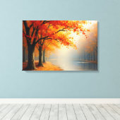 Raschelndes Herbstlaub im Wind キャンバスプリント (インサイチュ (ウッドフロア))