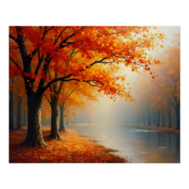 Raschelndes Herbstlaub im Wind ポスター