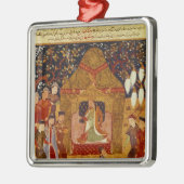 RashidのAl喧騒による彼のテントのGenghis Khan メタルオーナメント (左)