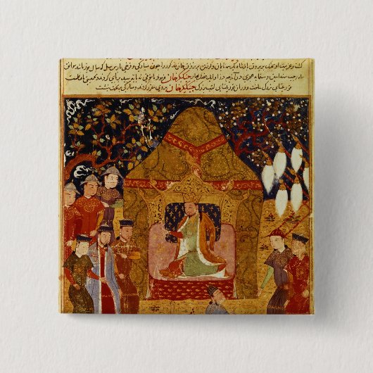 RashidのAl喧騒による彼のテントのGenghis Khan 缶バッジ (正面)