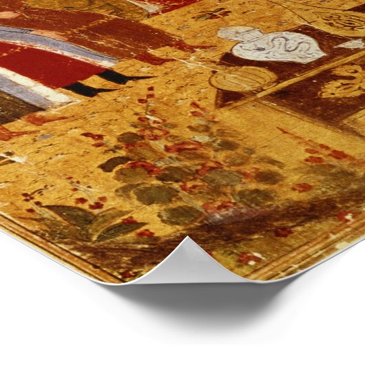 Rashid al-Dinによる彼のテントの中のジンギスカン ポスター (角)