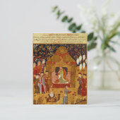 Rashid al-Dinによる彼のテントの中のジンギスカン ポストカード (スタンド正面)