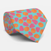 Raspberries Tangerines on Bright Turquoise Blue ネクタイ (ロール)