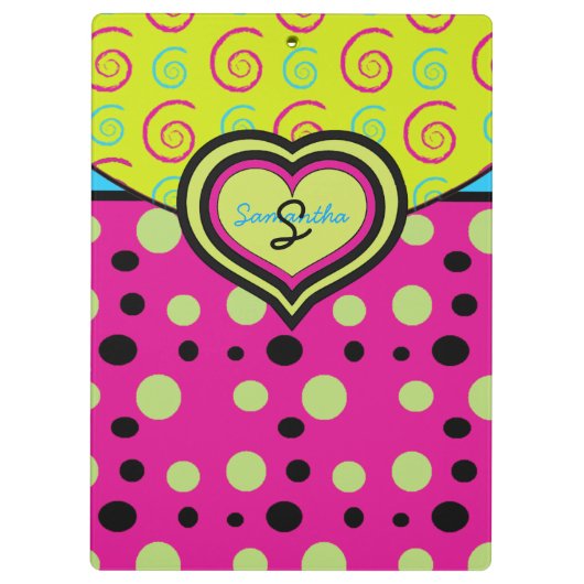 Raspberry水玉模様とスワール型クカスタムリップボード クリップボード (裏面)