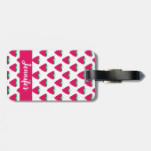Raspberry Berry Pattern Pink Personalize ラゲッジタグ (裏面横)