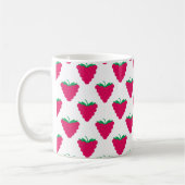 Raspberry Berry Pink Fruit Pattern コーヒーマグカップ (左)