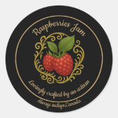 Raspberry Bliss – Artisan Jam Label  ラウンドシール (正面)
