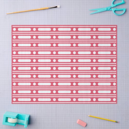 Raspberry Bone Inlay Dots Border Decoupage Paper 薄葉紙 (クラフト)