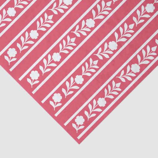 Raspberry Bone Inlay Floral Border Decoupage Paper 薄葉紙 (詳細)