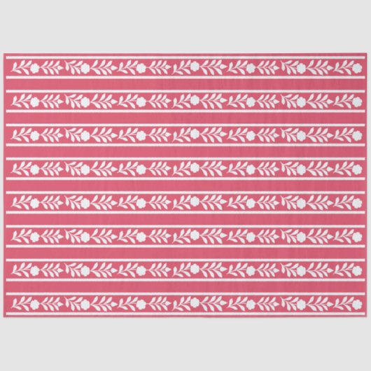 Raspberry Bone Inlay Floral Border Decoupage Paper 薄葉紙 (正面)
