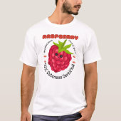 Raspberry Burst of Cuteness Fruit Label Farm Wear Tシャツ (正面)