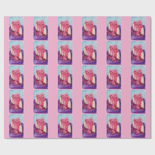 Raspberry Cake ラッピングペーパー (フラット)