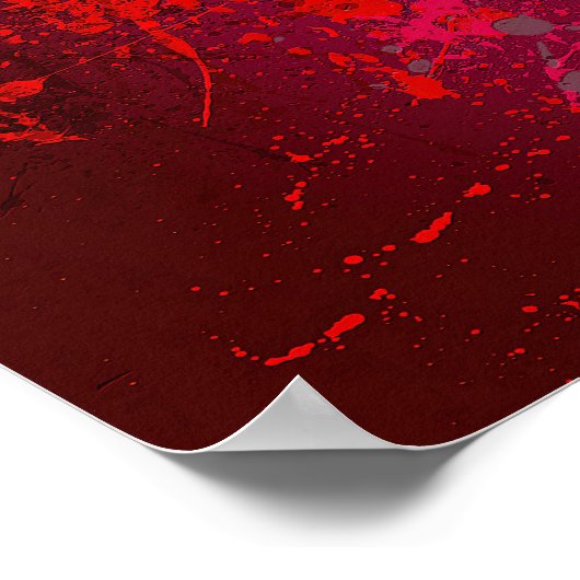 Raspberry Flurry: Abstract spatter art ポスター (角)