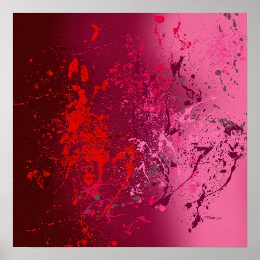 Raspberry Flurry: Abstract spatter art ポスター (正面)