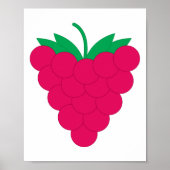 Raspberry Fruit Berry Pink ポスター (正面)