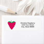 Raspberry Fruit Pink Personalize Return Address ラベル (インサイチュ)